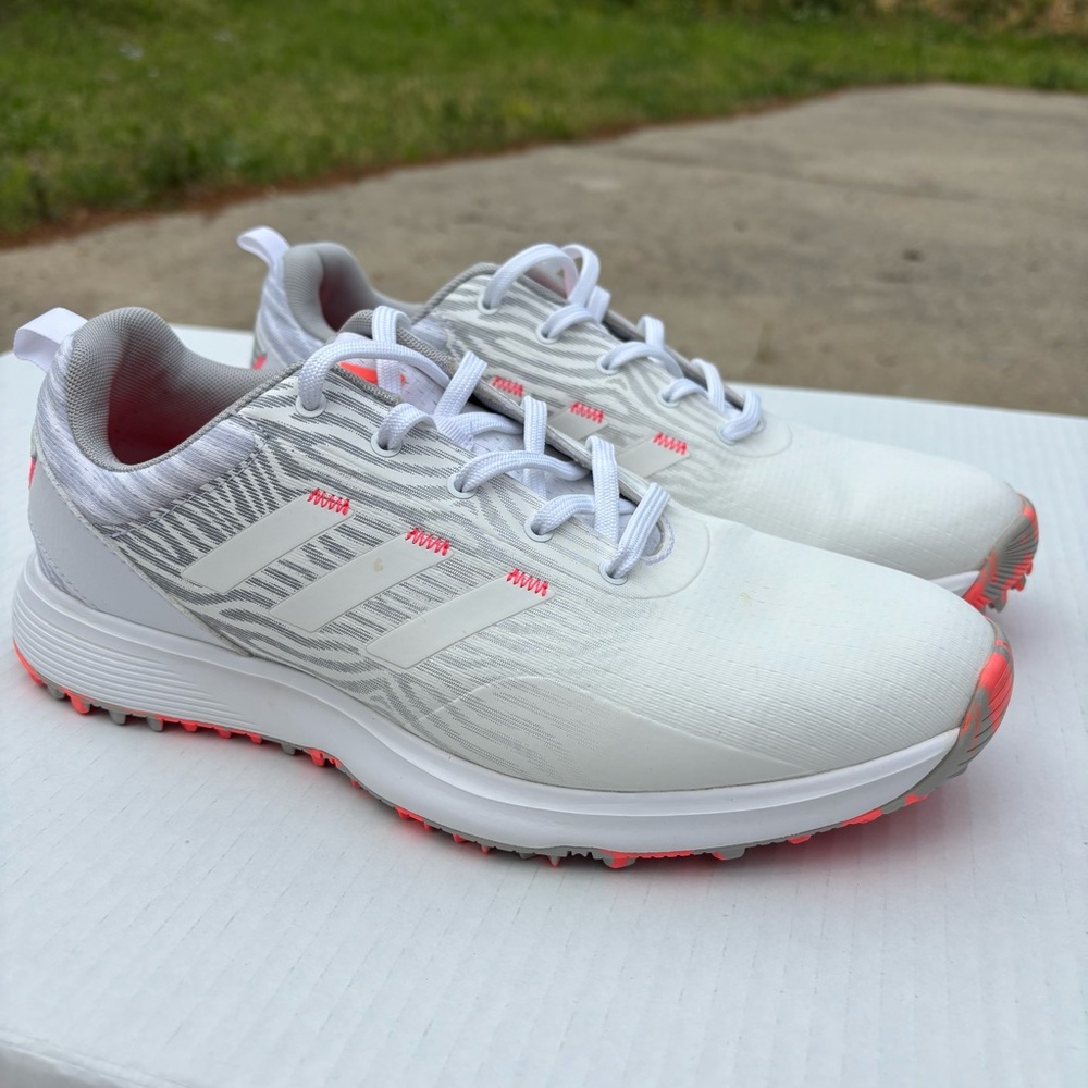 Adidas S2G SL White Pink Womens Waterproof Spikeless Golf Shoes GZ3912 Size 9.5